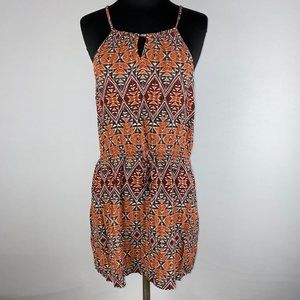 Pink Rose M Multicolor Patterned Sleeveless Short Dress Summer Boho Festival